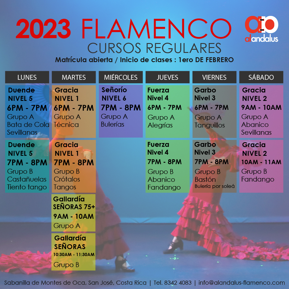 Horario Flamenco - Cursos Regulares
